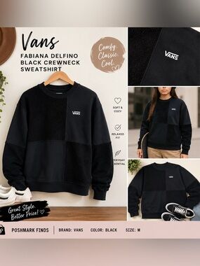 Vans Fabiana Delfino Black Crewneck Sweatershirt